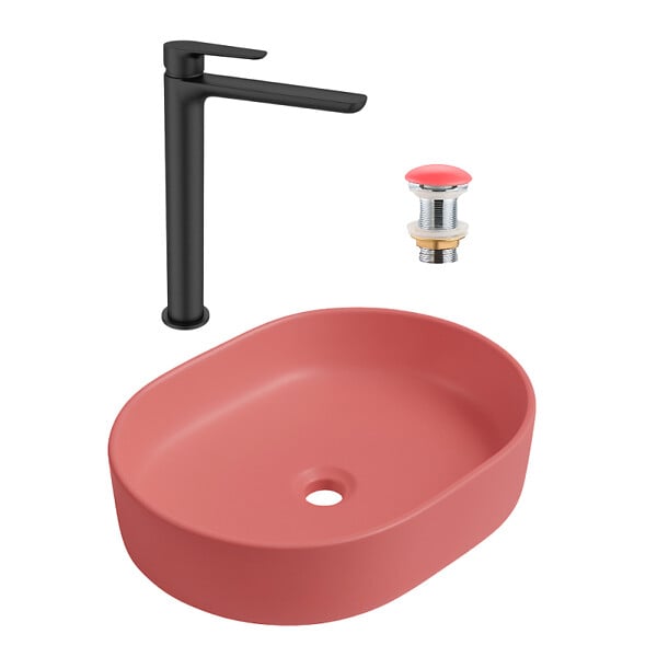 CERAMIA - Ceramia PixL 50x36,5x12 cm vasque à poser + Swiss Aqua Technologies Mood mitigeur lavabo XL + Ceramia PixL bonde (CEPX50PMSAT285C) - large