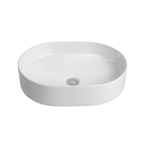 CERAMIA - Ceramia DARK mitigeur lavabo XL, or brossé + Ceramia PixL 50x36,5x12 cm vasque à poser, sans trop-plein, blanc (SAT285PBZCEPX5037) - large