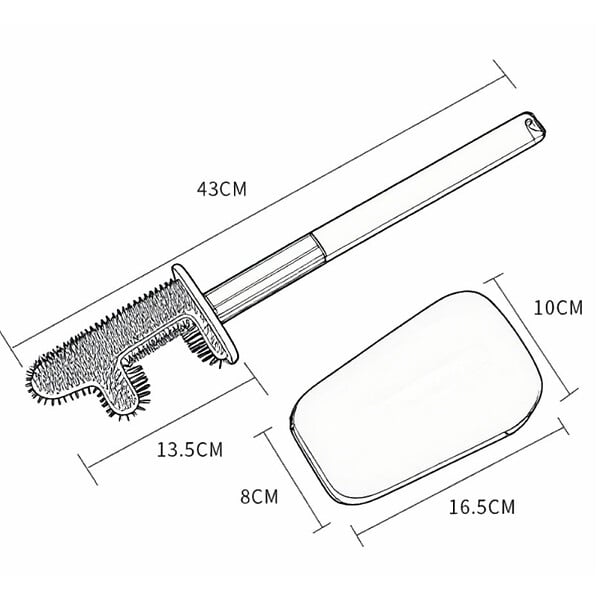 SWISS AQUA TECHNOLOGIES - Swiss Aqua Technologies Brosse WC légère adhésive, murale ou à poser, sans perçage, plastique, blanc mat (SATDSTETKA3M) - large