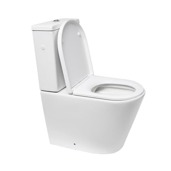 SWISS AQUA TECHNOLOGIES - Project Combi WC à poser sans bride en céramique avec abattant SoftClose, blanc (SATPRO31) - large
