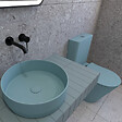 SWISS AQUA TECHNOLOGIES - Swiss Aqua Technologies Infinitio WC à poser complet en céramique avec abattant SoftClose, vert mat (SATINF031VPSNLGEM) - vignette