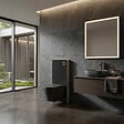 SWISS AQUA TECHNOLOGIES - Glass pack WC bâti-support avec plaque de commande + WC suspendu Ceramia sans bride avec abattant SoftClose (STGLBCE14BMT01-FR) - vignette