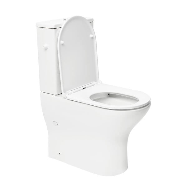 SWISS AQUA TECHNOLOGIES - Brevis cuvette WC à poser adaptée PMR sans bride en céramique (réservoir non fourni), blanc (SATBRE033RREXVPB) - large