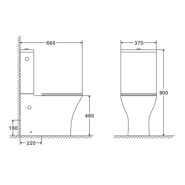 SWISS AQUA TECHNOLOGIES - Brevis cuvette WC à poser adaptée PMR sans bride en céramique (réservoir non fourni), blanc (SATBRE033RREXVPB) - large