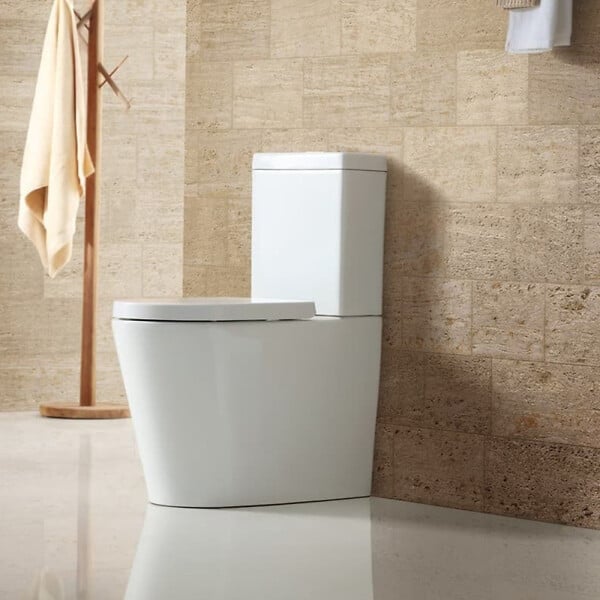 SWISS AQUA TECHNOLOGIES - Brevis WC à poser complet sans bride en céramique avec abattant SoftClose, rinçage Vortex, blanc (SATBRE031RTORVP) - large