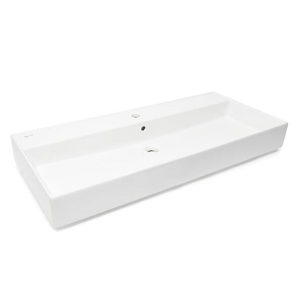 SWISS AQUA TECHNOLOGIES - Swiss Aqua Technologies Lavabo à suspendre et à poser SAT Infinitio - 100,4x46,5 cm (SATINF10046) - large