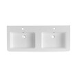NATUREL - Naturel Lavabo double Pavia en marbre coulé blanc 120×49×5 cm – 2 trous pour la robinetterie, avec trop-plein (PA12049) - vignette