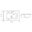 NATUREL - Naturel Modena 81x46 cm lavabo en céramique avec trou pour robinetterie au milieu, blanc brillant (M8046) - vignette