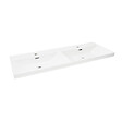 SWISS AQUA TECHNOLOGIES - Swiss Aqua Technologies B-Way 121x46 cm double vasque semi-encastrée en céramique, pour meuble de salle de bain SATEVO120NA, blanc (SATBW212046) - vignette