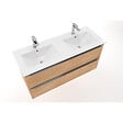 NATUREL - Naturel Modena 121x46 cm double vasque en céramique, 2 trous pour robinetterie, blanc (M2N12046) - vignette