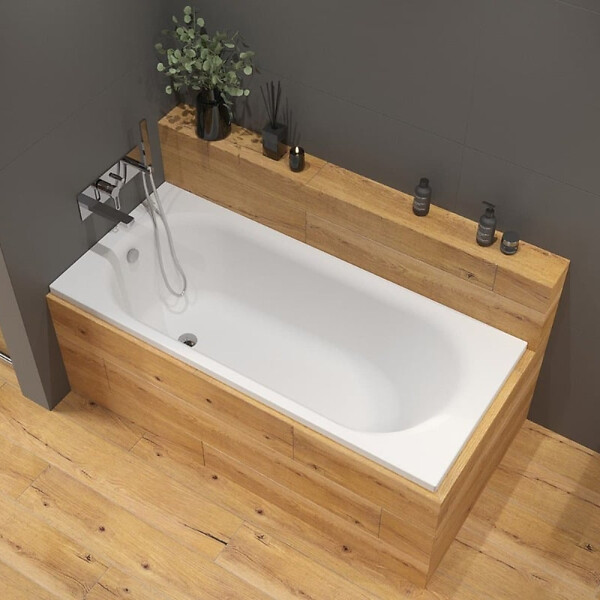 SWISS AQUA TECHNOLOGIES - Project 170x70x45 cm baignoire rectangulaire 204 L en acrylique coulé, sans pieds, sans vidage, sans siphon, blanc (SATVAPRO170) - large