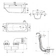 KALDEWEI - Eurowa 170x70x39 cm baignoire rectangulaire 178 L en acier émaillé + pieds + vidage + siphon, blanc alpin (KW312-SETP6) - vignette