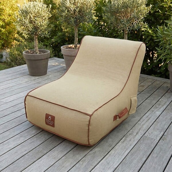 COCO LOUNGE - Fauteuil de jardin gonflable RIVIERA  Collection Boho - couleur toile de jute - large