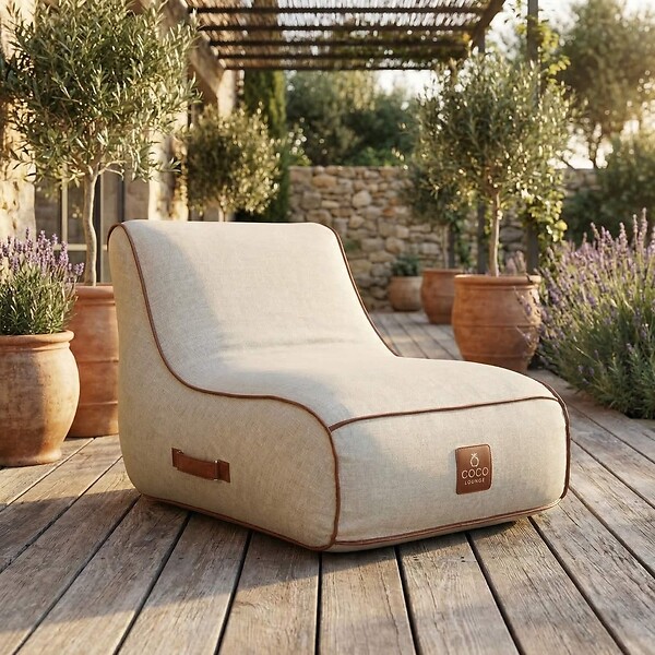 COCO LOUNGE - Fauteuil de jardin gonflable RIVIERA  Collection  Aloha - blanc cassé - large