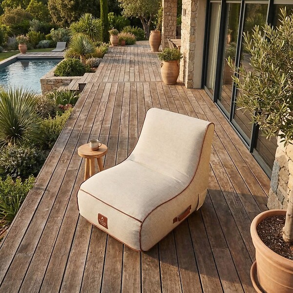 COCO LOUNGE - Fauteuil de jardin gonflable RIVIERA  Collection  Aloha - blanc cassé - large