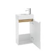 NATUREL - Naturel Meuble de salle de bain avec lavabo en céramique, Stilla, 39x60x22 cm blanc (STILLAD04008U) - vignette