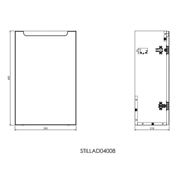 NATUREL - Naturel Meuble de salle de bain avec lavabo en céramique, Stilla, 39x60x22 cm blanc (STILLAD04008U) - large