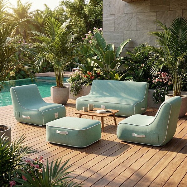 COCO LOUNGE - Salon de jardin gonflable Collection Soge - vert d'eau - large