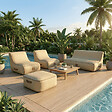 COCO LOUNGE - Salon de jardin gonflable Collection Boho - couleur toile de jute - vignette