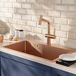 CERAMIA - Timeless 68x45x21 cm évier encastrable en inox 304 + mitigeur inox avec douchette extractible, cuivre brossé (TMLKST-6845BCP-M1) - vignette