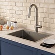 CERAMIA - Timeless 55x45x21 cm évier encastrable inox 304 + mitigeur inox avec douchette extractible, gun metal brossé (TMLKST-5545BGM-M2) - vignette