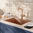 CERAMIA - Timeless 55x45x21 cm �vier encastrable en inox 304 + mitigeur inox avec douchette extractible, cuivre bross� (TMLKST-5545BCP-M1) - vignette