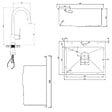 CERAMIA - Timeless 55x45x21 cm �vier encastrable inox 304 + mitigeur inox avec douchette extractible, or bross� (TMLKST-5545BG-M2) - vignette
