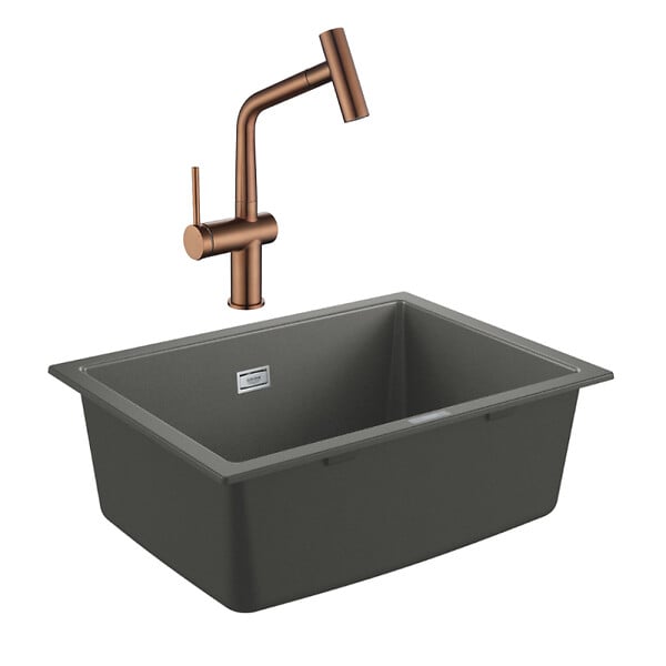 GROHE - Grohe K700U evier composite + Ceramia Timeless mitigeur (G31655TML1BCP-SET) - large