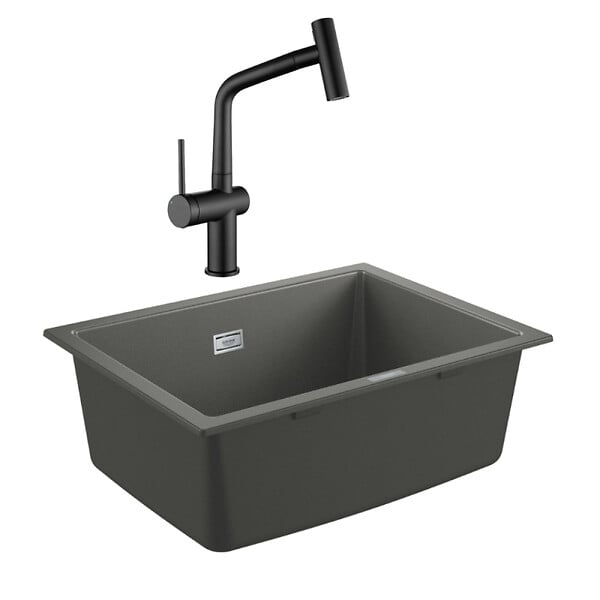 GROHE - Grohe K700U evier composite + Ceramia Timeless mitigeur (G31655TML1BM-SET) - large