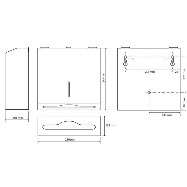 BEMETA - Distributeur de serviettes en papier en acier inoxydable (113103035) - large
