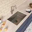 CERAMIA - Timeless 55x45x21 cm évier sous plan inox 304 + mitigeur inox avec douchette extractible, gun metal brossé (TMLKSU-5545BGM-M1) - vignette
