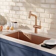 CERAMIA - Timeless 68x45x21 cm évier sous plan en inox 304 + mitigeur inox avec douchette extractible, cuivre brossé (TMLKSU-6845BCP-M1) - vignette