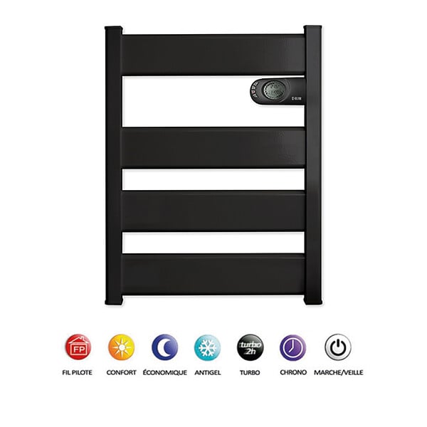 BATILEC - HJM Sèche-serviettes LYSA à inertie céramique 500W - Anthracite - Fabriqué en Espagne - large