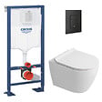 GROHE - Solido pack WC bâti-support autoportant + WC suspendu Ceramia PixL + abattant SoftClose + plaque noir (GRCEPXWT03-FR) - vignette