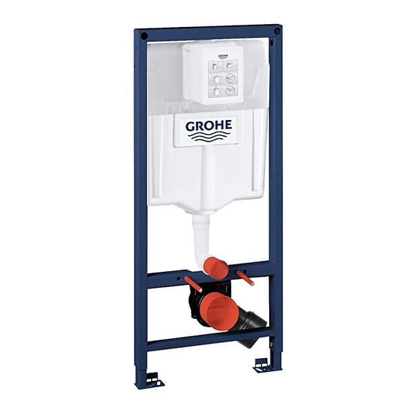 GROHE - Pack WC Bâti-support Rapid SL + WC sans bride SAT, fixations invisibles + Plaque chrome (ARENABLSAT) - large