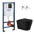GROHE - Rapid SL pack WC bâti-support + WC sans bride Ceramia avec abattant SoftClose + plaque noir mat (GRRCE14BMT01MAN-FR) - vignette