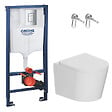 GROHE - Rapid SL Pack WC bâti-support + WC suspendu sans bride avec abattant SoftClose Ceramia + plaque (GRRCE14WT01MAN-FR) - vignette