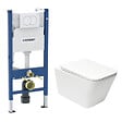 GEBERIT - Delta pack WC bâti 112cm + WC suspendu sans bride Swiss Aqua Technologies avec abattant SoftClose + plaque (GEBSTINFWR01MAN-FR) - vignette