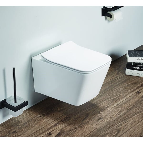 GEBERIT - Delta pack WC bâti 112cm + WC suspendu sans bride Swiss Aqua Technologies avec abattant SoftClose + plaque (GEBSTINFWR01MAN-FR) - large