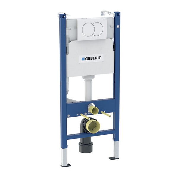 GEBERIT - Delta pack WC bâti 112cm + WC suspendu sans bride Swiss Aqua Technologies avec abattant SoftClose + plaque (GEBSTINFWR01MAN-FR) - large