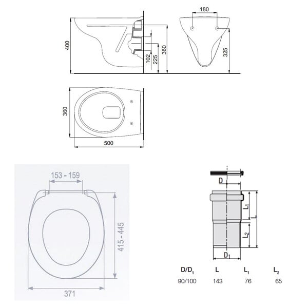 VILLEROY & BOCH - ViConnect pro S pack WC Bâti Villeroy & Boch + WC suspendu Jika Neo + Abattant + Plaque (ViConnectS-LinePro-1-SP) - large