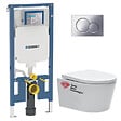 GEBERIT - Geberit + Swiss Aqua Technologies Pack WC sans bride SAT, fixations invisibles + Abattant softclose + Bâti support Geberit Extra-plat UP720 + Plaque Chrome - vignette