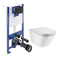 VILLEROY & BOCH - Pack WC bâti-support sol-mur + WC suspendu sans bride Roca avec abattant SoftClose + plaque (VBROGAWR03-FR) - vignette