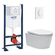 GROHE - Rapid SL pack WC bâti autoportant + WC suspendu sans bride Swiss Aqua Technologies + abattant + plaque (GRRSTBRWR02MAN-FR) - vignette