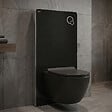 SWISS AQUA TECHNOLOGIES - Glass pack WC bâti-support avec plaque de commande + WC suspendu Ceramia sans bride avec abattant SoftClose (STGLBCEPXBMT01-FR) - vignette