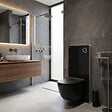 SWISS AQUA TECHNOLOGIES - Glass pack WC bâti-support avec plaque de commande + WC suspendu Ceramia sans bride avec abattant SoftClose (STGLBCEPXBMT01-FR) - vignette