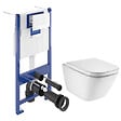 VILLEROY & BOCH - Pack WC bâti-support sol-mur + WC suspendu sans bride Roca avec abattant SoftClose + plaque (VBROGAWR01-FR) - vignette