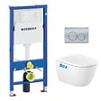 GEBERIT - Geberit + Roca Pack WC Bâti UP100 + Cuvette Roca Ona sans bride fixations invisibles + Plaque chrome mat - vignette