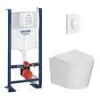 GROHE - Rapid SL pack WC bâti-support autoportant + WC suspendu sans bride Ceramia avec abattant SoftClose + plaque (GRRCE14WT02FR-FS) - vignette