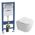 GEBERIT - Dofix pack WC bâti-support + WC suspendu sans bride Ceramia PixL avec abattant SoftClose + plaque chrome (GEBCEPXWT010-FR) - vignette